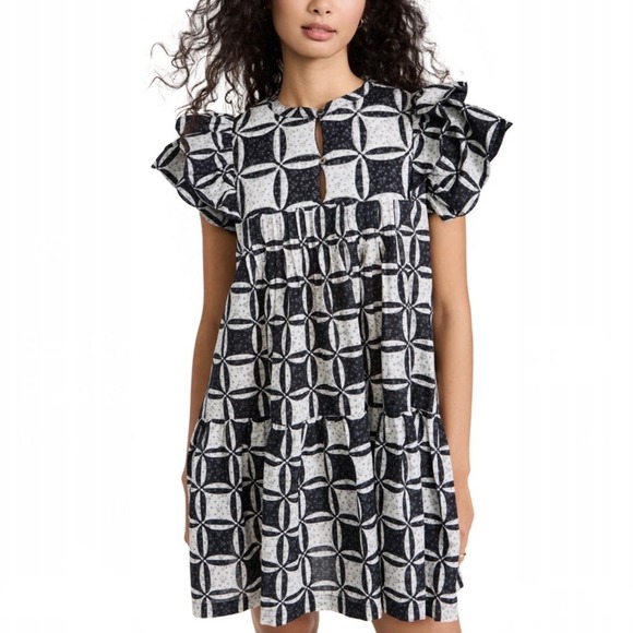 Sea New York Dresses & Skirts - Sea New York Catalina Calico Quilted Pleated Printed Cotton Mini Dress Sz Small